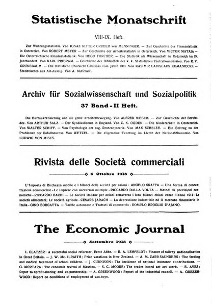 Giornale degli economisti e rivista di statistica