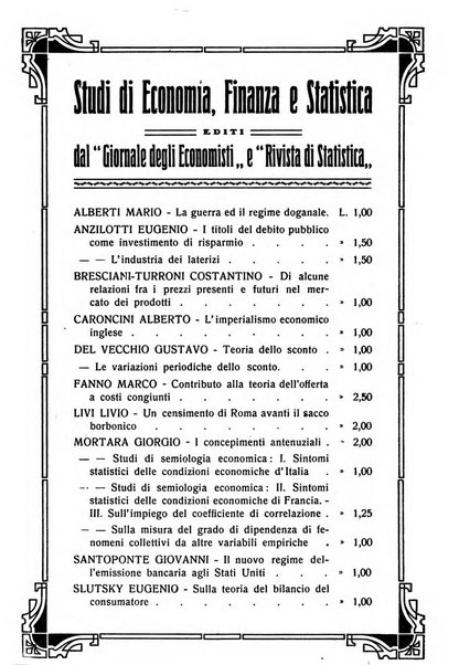 Giornale degli economisti e rivista di statistica