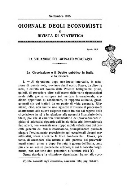 Giornale degli economisti e rivista di statistica