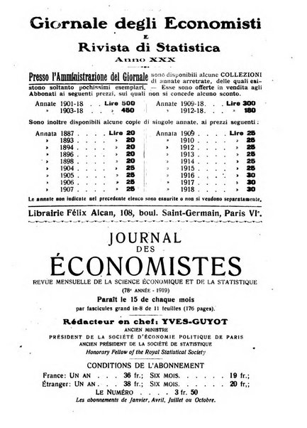 Giornale degli economisti e rivista di statistica