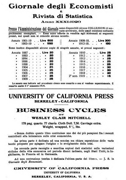 Giornale degli economisti e rivista di statistica