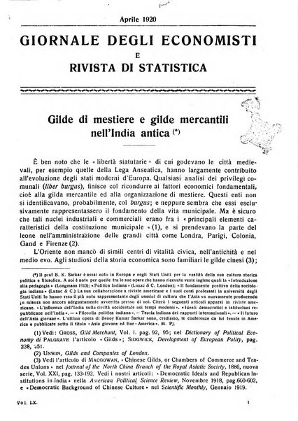 Giornale degli economisti e rivista di statistica