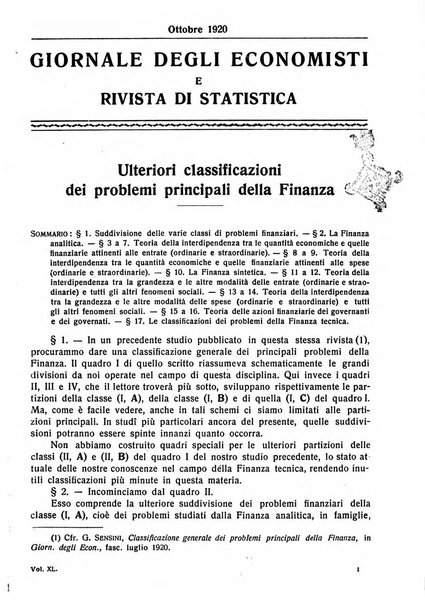 Giornale degli economisti e rivista di statistica