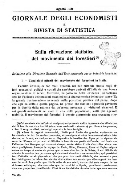 Giornale degli economisti e rivista di statistica