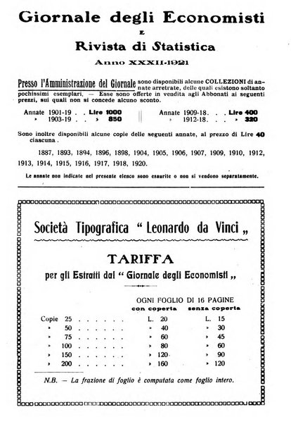 Giornale degli economisti e rivista di statistica