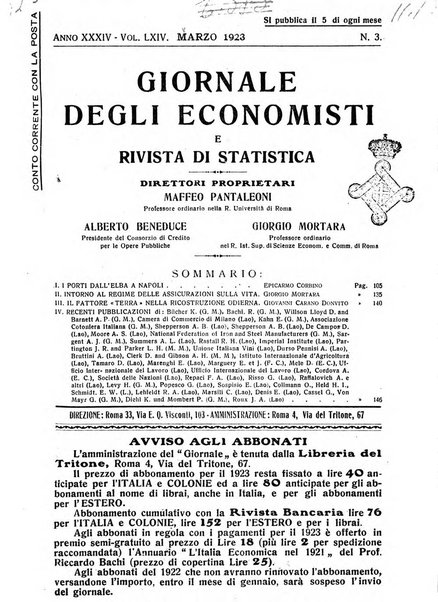 Giornale degli economisti e rivista di statistica