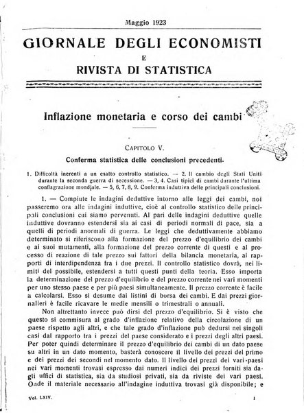 Giornale degli economisti e rivista di statistica