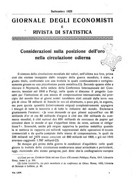 Giornale degli economisti e rivista di statistica