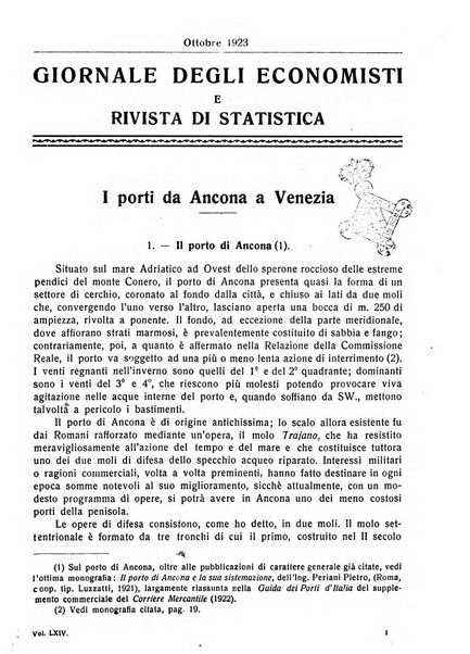 Giornale degli economisti e rivista di statistica