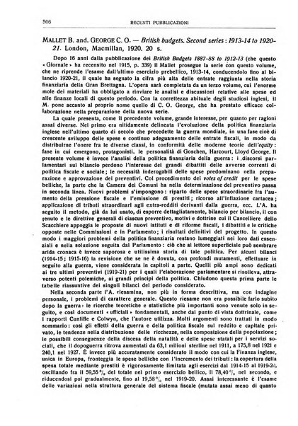 Giornale degli economisti e rivista di statistica