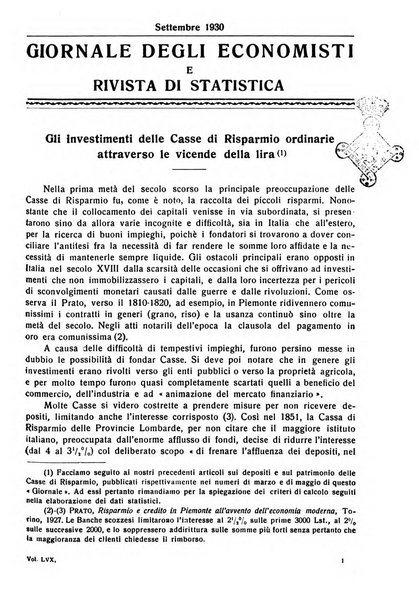 Giornale degli economisti e rivista di statistica