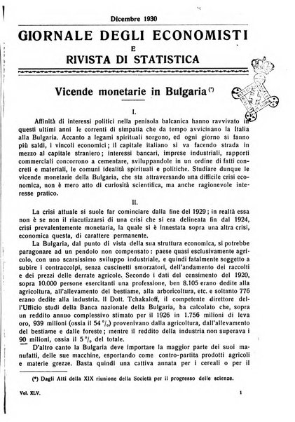 Giornale degli economisti e rivista di statistica