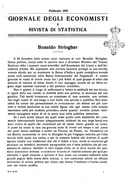 Giornale degli economisti e rivista di statistica