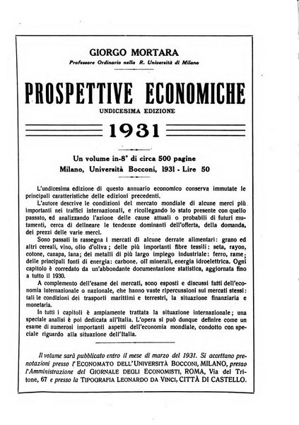 Giornale degli economisti e rivista di statistica