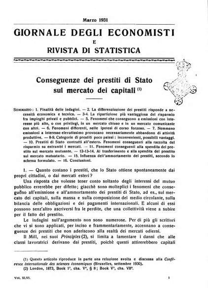 Giornale degli economisti e rivista di statistica