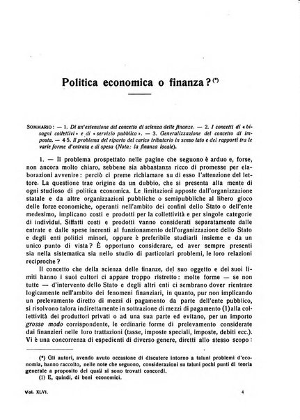 Giornale degli economisti e rivista di statistica