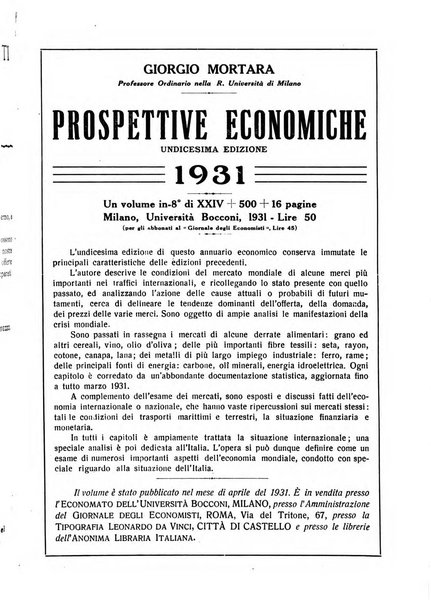 Giornale degli economisti e rivista di statistica