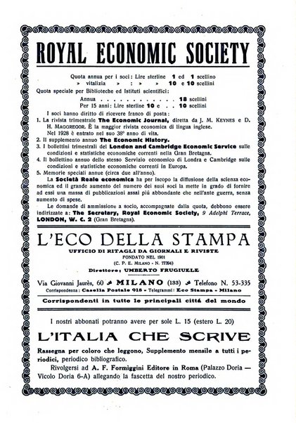 Giornale degli economisti e rivista di statistica