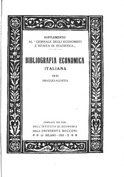 Giornale degli economisti e rivista di statistica