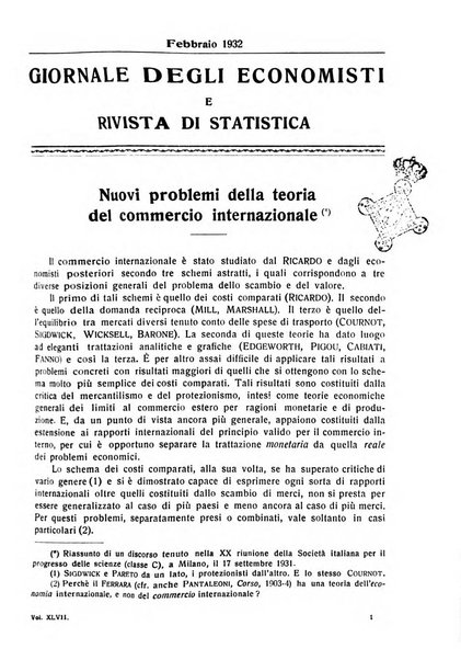 Giornale degli economisti e rivista di statistica