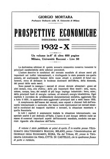 Giornale degli economisti e rivista di statistica