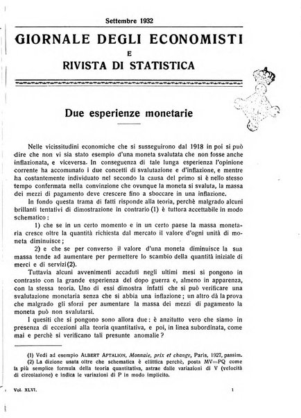 Giornale degli economisti e rivista di statistica