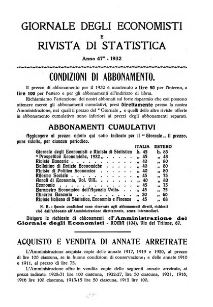 Giornale degli economisti e rivista di statistica