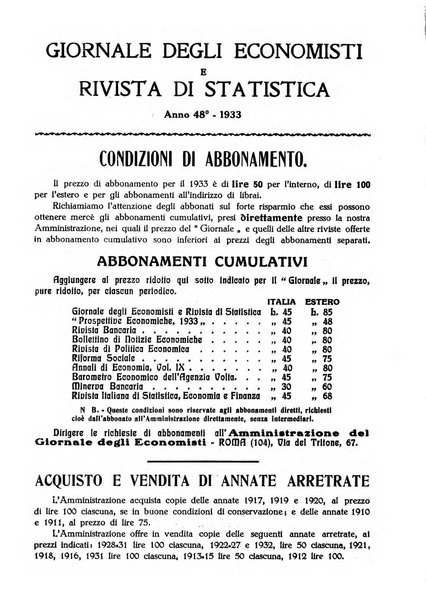 Giornale degli economisti e rivista di statistica