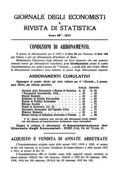 Giornale degli economisti e rivista di statistica