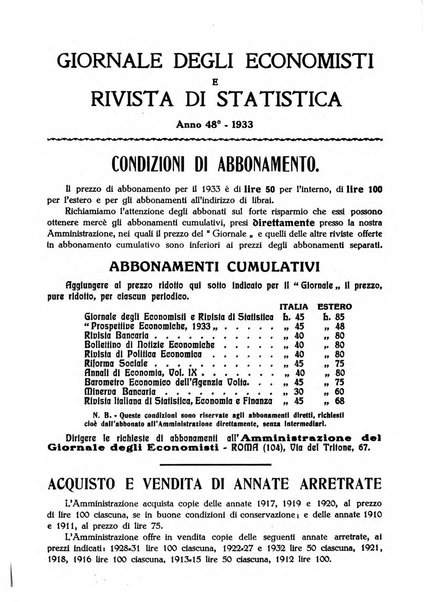 Giornale degli economisti e rivista di statistica