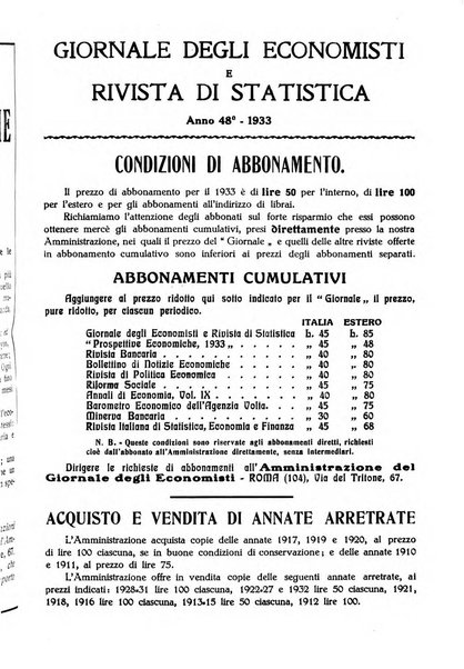 Giornale degli economisti e rivista di statistica