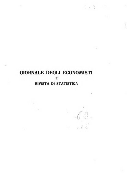 Giornale degli economisti e rivista di statistica