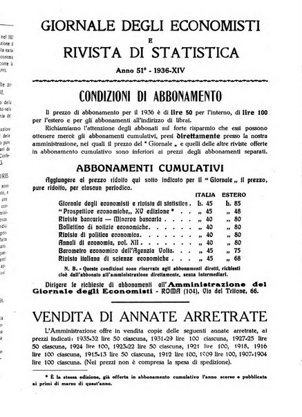 Giornale degli economisti e rivista di statistica