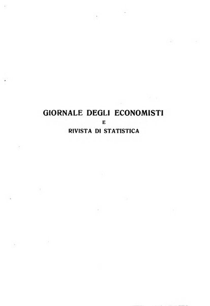 Giornale degli economisti e rivista di statistica