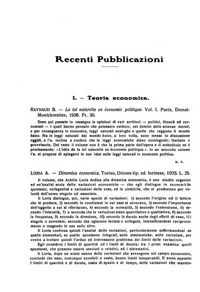 Giornale degli economisti e rivista di statistica