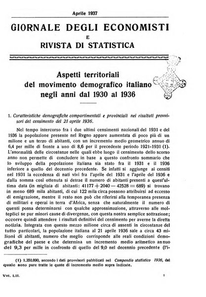 Giornale degli economisti e rivista di statistica