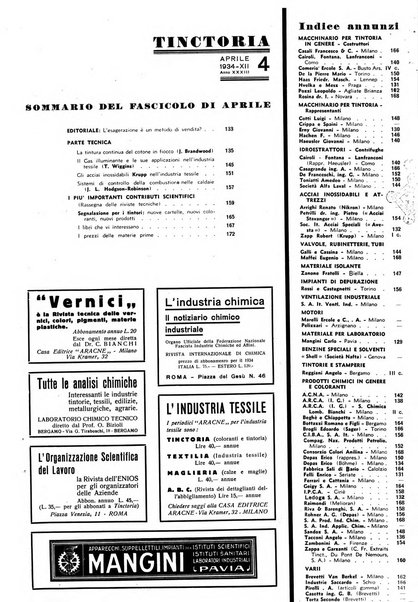 Tinctoria i progressi delle industrie tintorie e tessili