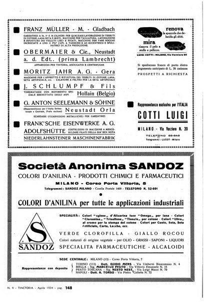 Tinctoria i progressi delle industrie tintorie e tessili