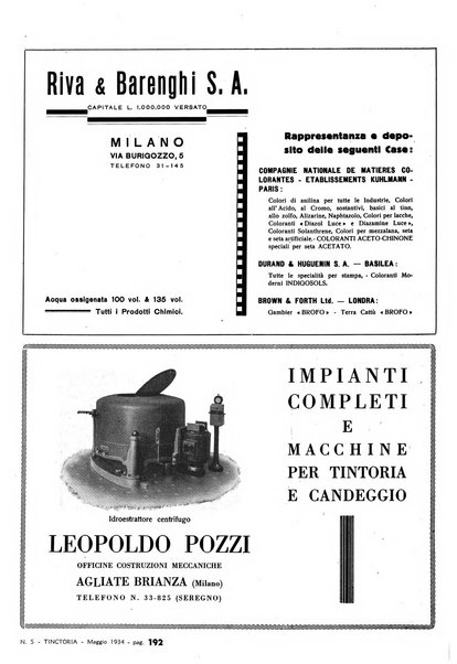 Tinctoria i progressi delle industrie tintorie e tessili