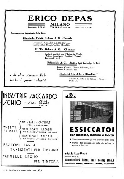 Tinctoria i progressi delle industrie tintorie e tessili