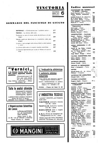 Tinctoria i progressi delle industrie tintorie e tessili