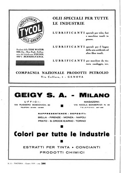 Tinctoria i progressi delle industrie tintorie e tessili