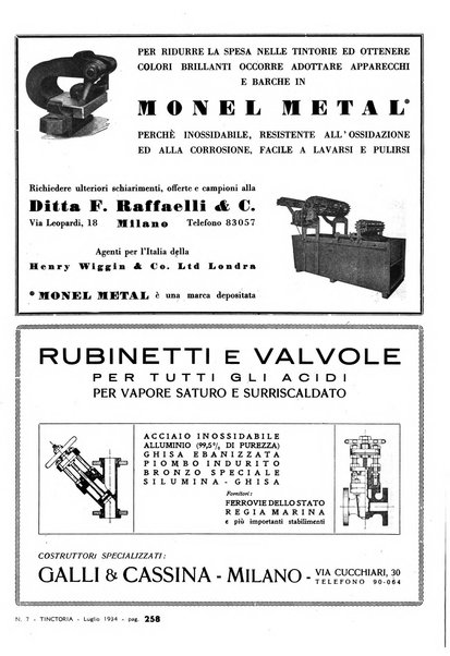 Tinctoria i progressi delle industrie tintorie e tessili