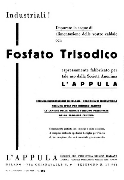 Tinctoria i progressi delle industrie tintorie e tessili