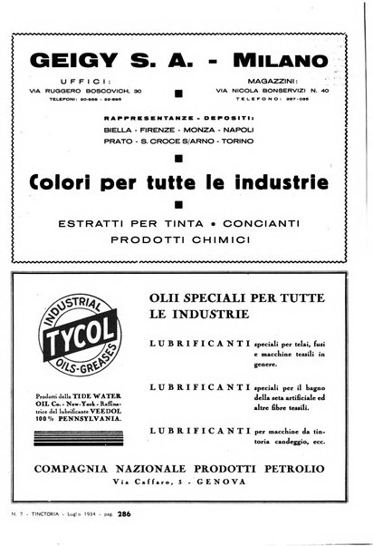 Tinctoria i progressi delle industrie tintorie e tessili