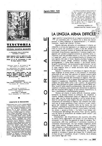 Tinctoria i progressi delle industrie tintorie e tessili