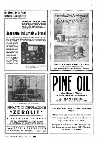 Tinctoria i progressi delle industrie tintorie e tessili