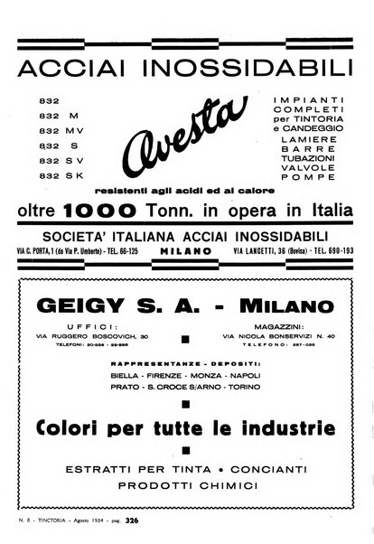 Tinctoria i progressi delle industrie tintorie e tessili