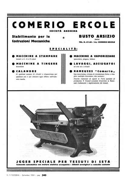 Tinctoria i progressi delle industrie tintorie e tessili