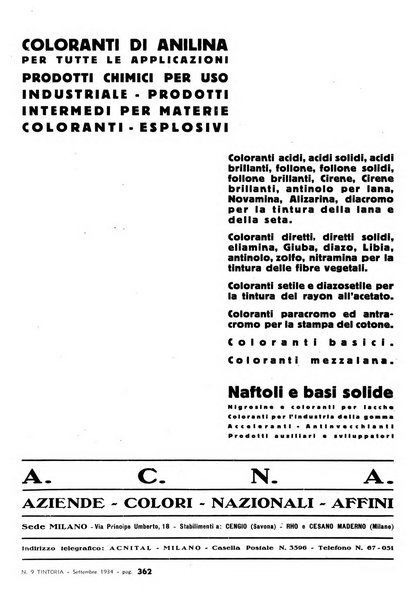 Tinctoria i progressi delle industrie tintorie e tessili